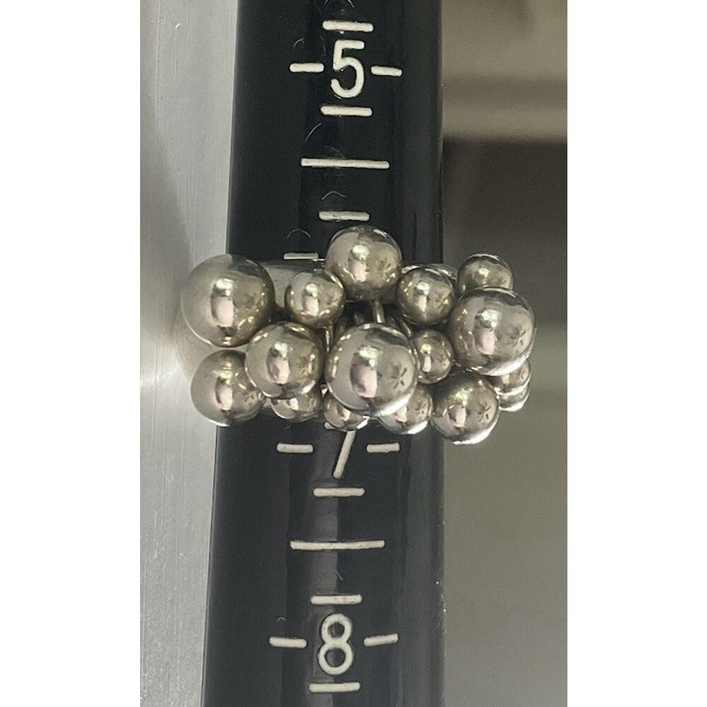 Retired Silpada Cha Cha Sterling Silver Beaded Ring Size 6 - Picture 3 of 6
